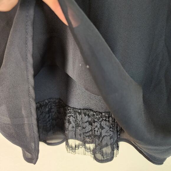 Jodi Kristopher 90s Y2K Vintage Knee Length Cowl Neck Sleeveless Peek A Boo Lace - Picture 9 of 12